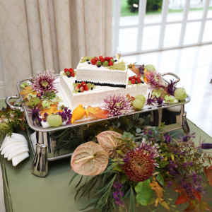 ウェディングケーキ　和風な飾り付け|776623さんのアクアガーデン迎賓館（沼津）/テイクアンドギヴ・ニーズウェディングの写真(2566430)