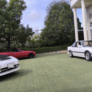 ガーデンに愛車を展示|776686さんのアーククラブ迎賓館（郡山）/テイクアンドギヴ・ニーズウェディングの写真(2566938)
