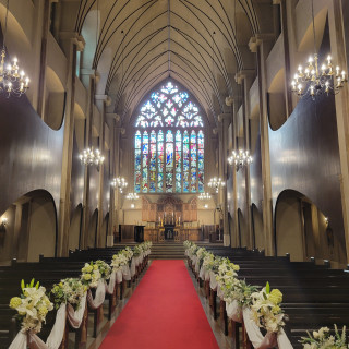 バージンロードがとても長いです。