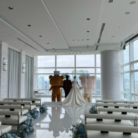 挙式会場でリラックマとコリラックマの4ショット