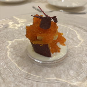 さつまいもと魚卵、意外な組み合わせかと思いきや美味でした!|777036さんのアーフェリーク白金/テイクアンドギヴ・ニーズウェディングの写真(2577509)