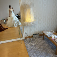 大きな鏡がある控室