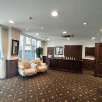 披露宴会場の隣のロビー
私たちはここでお見送りしました