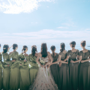 披露宴会場のテラス。ここから入場することもできます。|777446さんのTHE SURF OCEAN TERRACE(ザ・サーフ オーシャンテラス)の写真(2570452)