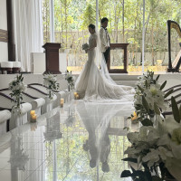 挙式前に新郎新婦で