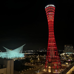 披露宴会場から見える夜景は絶景|777457さんのノートルダム神戸/FIVESTAR WEDDINGの写真(2570536)