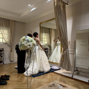 控室でゆっくりと準備出来ました。|777527さんのアーフェリーク迎賓館（熊本）/テイクアンドギヴ・ニーズウェディングの写真(2572216)