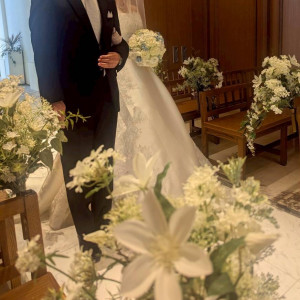 ブーケと馴染むコーディネートです|777527さんのアーフェリーク迎賓館（熊本）/テイクアンドギヴ・ニーズウェディングの写真(2572917)