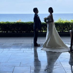 挙式前に撮影をロビーでもしました|777537さんのハレクラニ沖縄の写真(2572188)