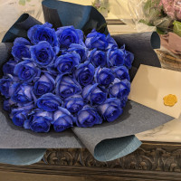 サプライズで夫にわたした花束