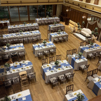 120-130人くらいの式の準備中だったと思います。