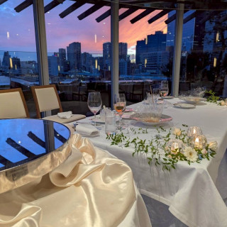 昼時間帯の披露宴終了後(17時前)夕焼けの景色