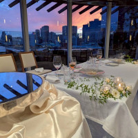 昼時間帯の披露宴終了後(17時前)夕焼けの景色