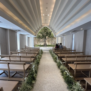 緑を基調としたとても可愛らしい式場でした。