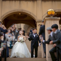 フラワーシャワー中