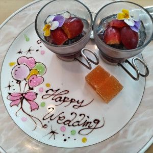 デザートです。
試食ですが、素敵なメッセージを頂けました。|778194さんの北野異人館 旧クルペ邸の写真(2574652)