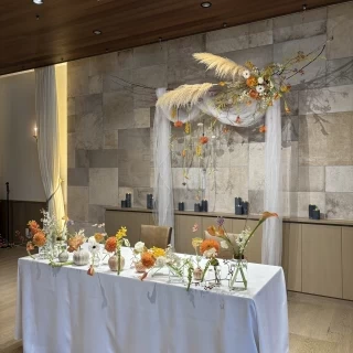 メインテーブルの装花