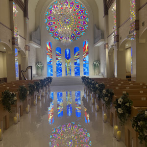 ステンドグラスからの光が素敵です。|778309さんのザ・ロイヤルクラシック福岡の写真(2574816)