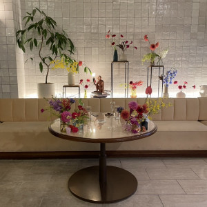 メインテーブルの装花|778393さんのCUCINA Pagina(クッチーナ パージナ)の写真(2575195)