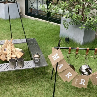 ガーデンウェディングだったので自分たちで装飾しました