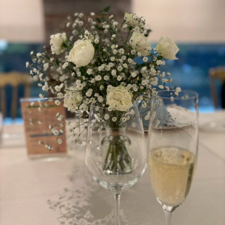 フリードリンクと装飾のお花