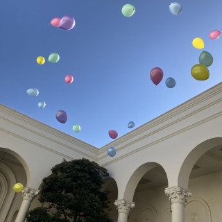 ガーデンでゲストの皆様と一緒に
幸せの風船を飛ばした