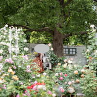 お色直し後、カメラマンさんがガーデンで写真を撮ってくれます