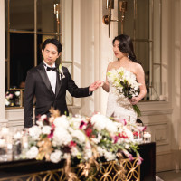 披露宴再入場後の高砂にて