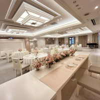 披露宴会場、実際に新郎新婦の位置からの目線