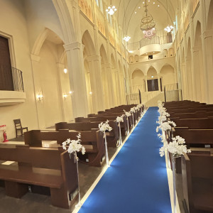 青を基調としており、階段もあった|778914さんのヴェルジェくらしき/FIVESTAR WEDDINGの写真(2577974)