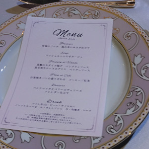 試食のメニューとテーブルコーディネート|779190さんのセントパトリック・チャーチ／ロイヤルホールヨコハマの写真(2597925)