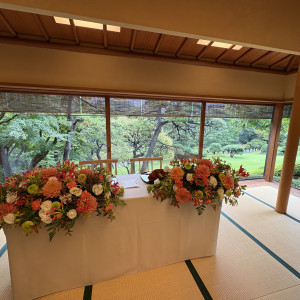 披露宴会場の装花|779212さんの八芳園の写真(2580935)