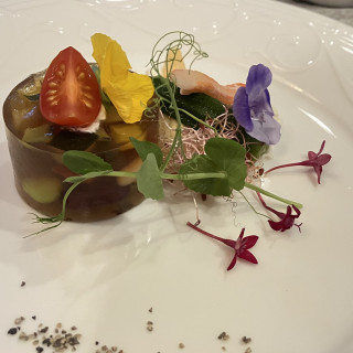 豆と夏野菜のゼリー寄せ