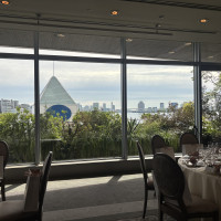 真ん中の階の披露宴会場からの景色