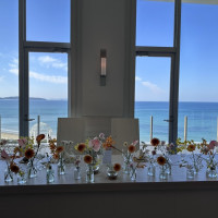 小瓶タイプの飾り付けにしてもらいました