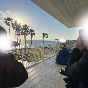 2階テラスホライズンのテラスでの記念撮影タイム|780032さんのリビエラ逗子マリーナの写真(2588439)