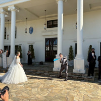 式場前にてバッティングトス