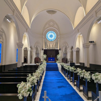 青のカーペットがとっても綺麗でした