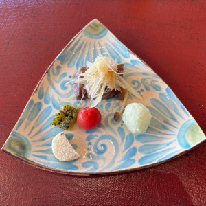 披露宴の料理です。|780211さんの瀬良垣島教会/アールイズ・ウエディングの写真(2583759)