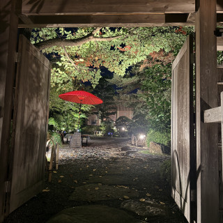 夜の日本庭園の様子