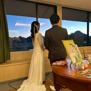 二次会会場からは夕日が落ちるのが良く見えます|780550さんの長良川清流ホテルの写真(2585150)