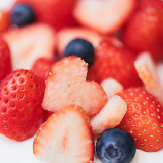 ハートの形のいちごを装飾してもらいました