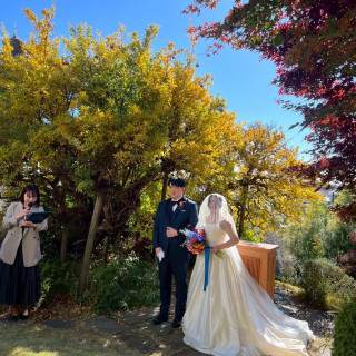 ガーデン挙式で自然が豊かです