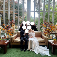 高砂装花＊秋婚なのでオレンジベースに