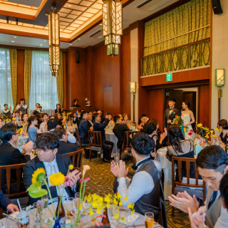 披露宴会場の様子です。100名の方にきてもらいました。