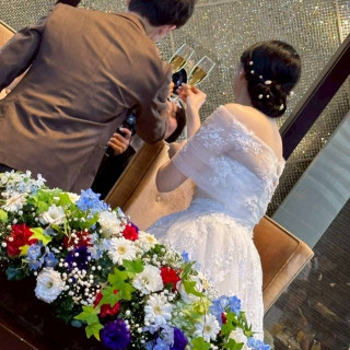 お花はお任せで高砂を作ってもらいました!