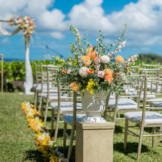 ガーデン挙式会場装花