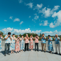 披露宴会場テラスでファミリーミート