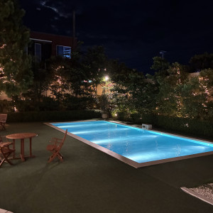 夜のガーデンプールも綺麗です|781296さんのアーククラブ迎賓館（郡山）/テイクアンドギヴ・ニーズウェディングの写真(2589272)