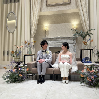 披露宴会場で二人